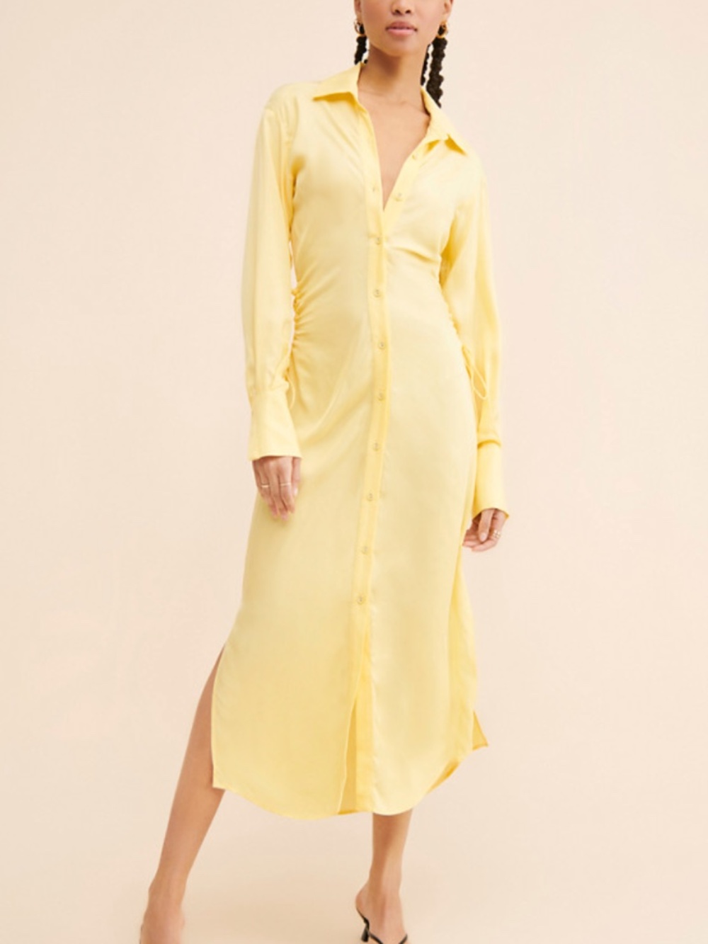 Suboo 'Halley' Maxi Shirt Dress in Yellow
